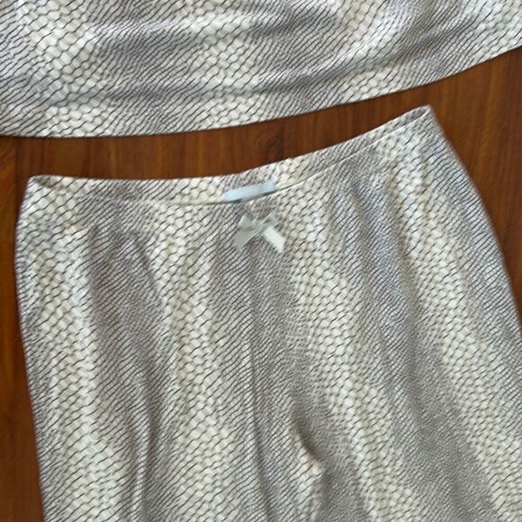 Eberjey sage soft cream purple lace top two-piece pajama set S - Picture 3 of 7